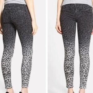 Hudson Y2K Cheetah Mid Rise Skinny Jeans 28 Gray Ombre Statement Mobwife Retro